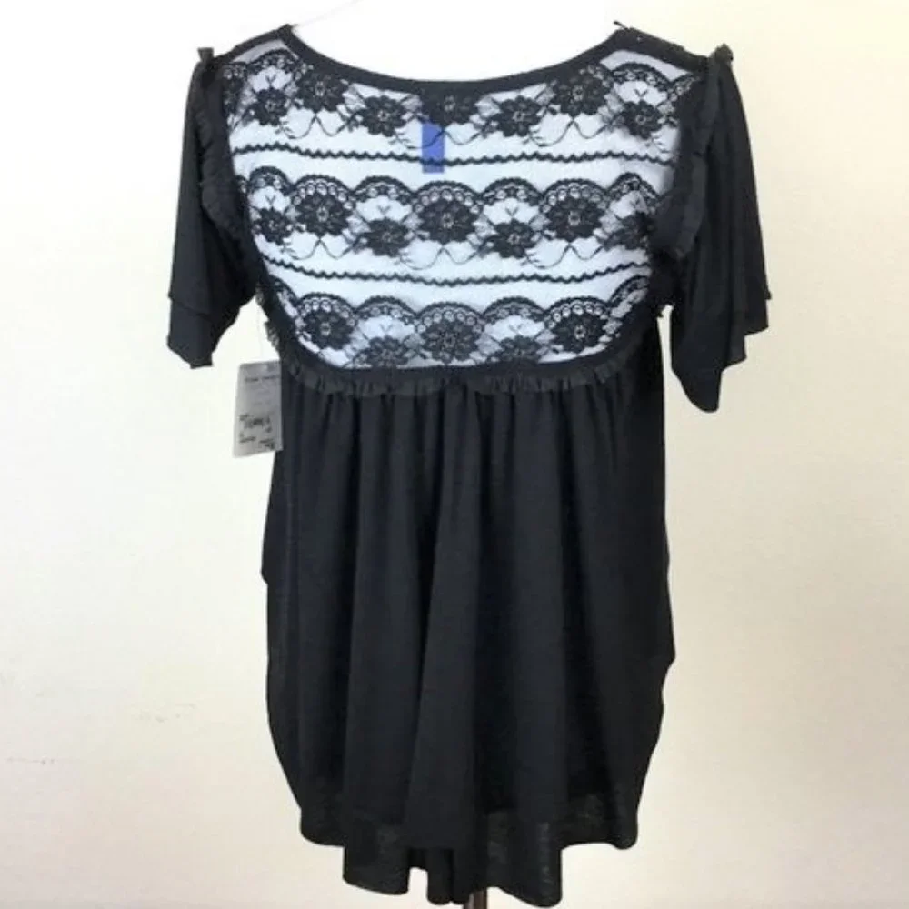 NWT Free People Black Blouse xs